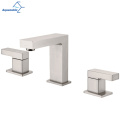 Aquacubic Contemporary 3 Hole Lead-free Brass Widespread Bathroom Basin Faucet